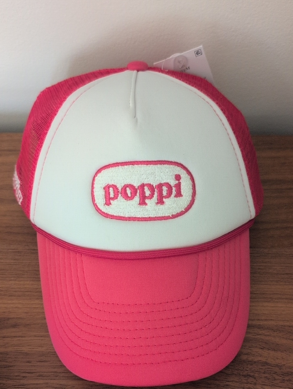 Poppi Women’s Pink and White Trucker Hat